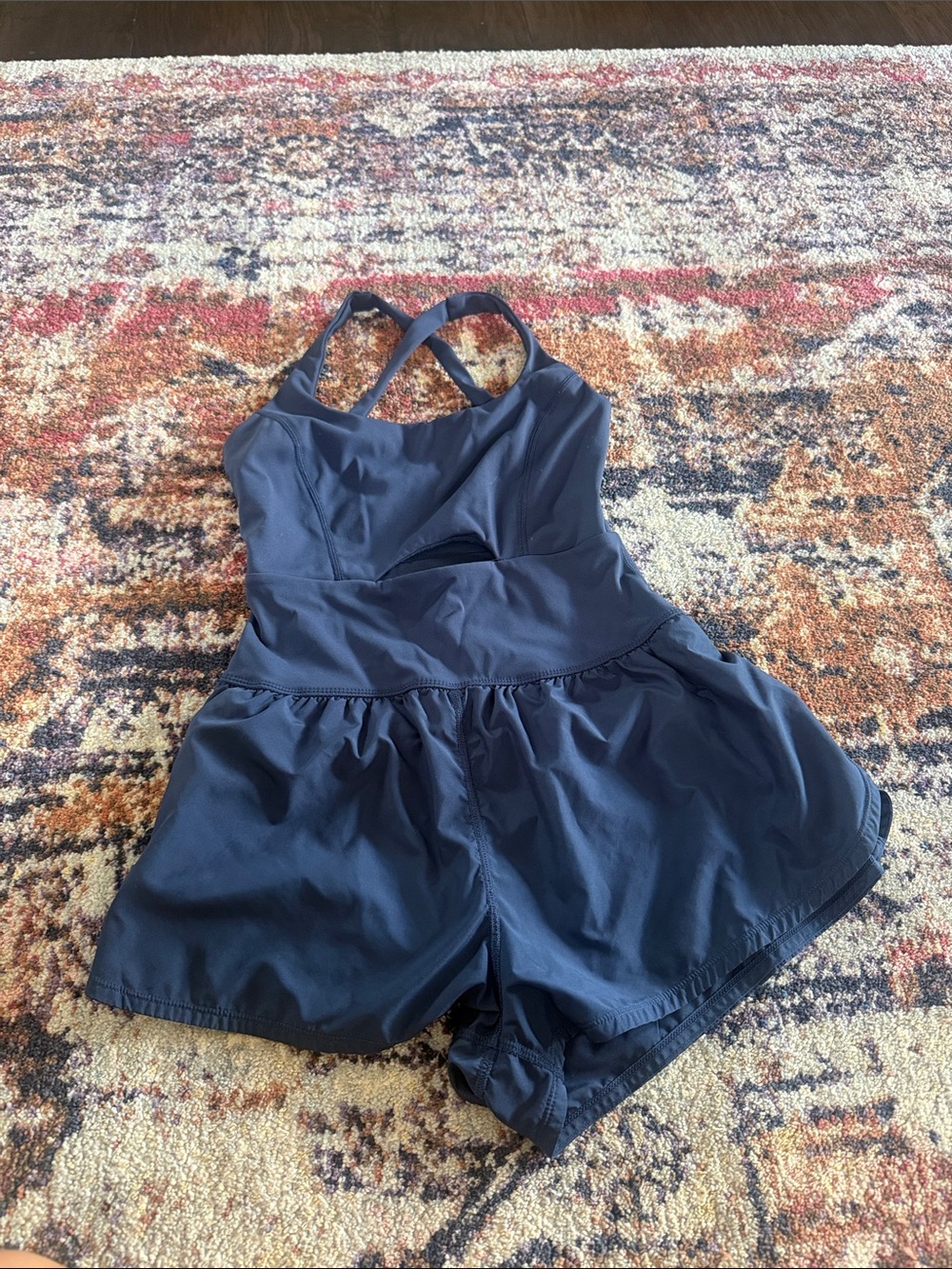 FP Movement by Free People Navy Cross-Back Athletic Romper